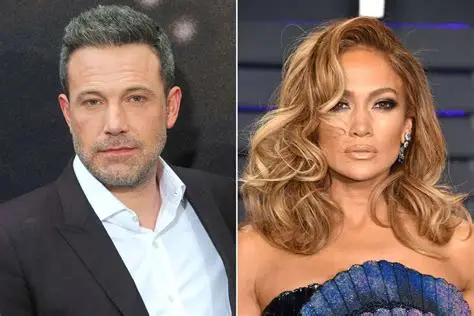Ben Affleck Opens Up About Relationships — portrait of Ben Affleck and Jennifer Lopez side by side