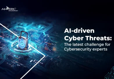 Digital padlock on a glowing circuit board representing AI‑driven cyber threats and advanced cybersecurity challenges.