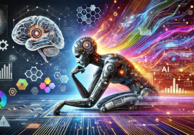 Artificial Intelligence Without Limits: The 2016 Warning That Shows Why the Real Threat Is Human Futuristic AI thinker with human brain circuitry, glowing data streams, and digital intelligence symbols.