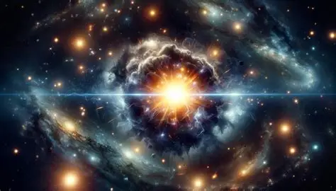 Dark Star Discovery illustrated as a cosmic supernova explosion with radiant nebula clouds in deep space