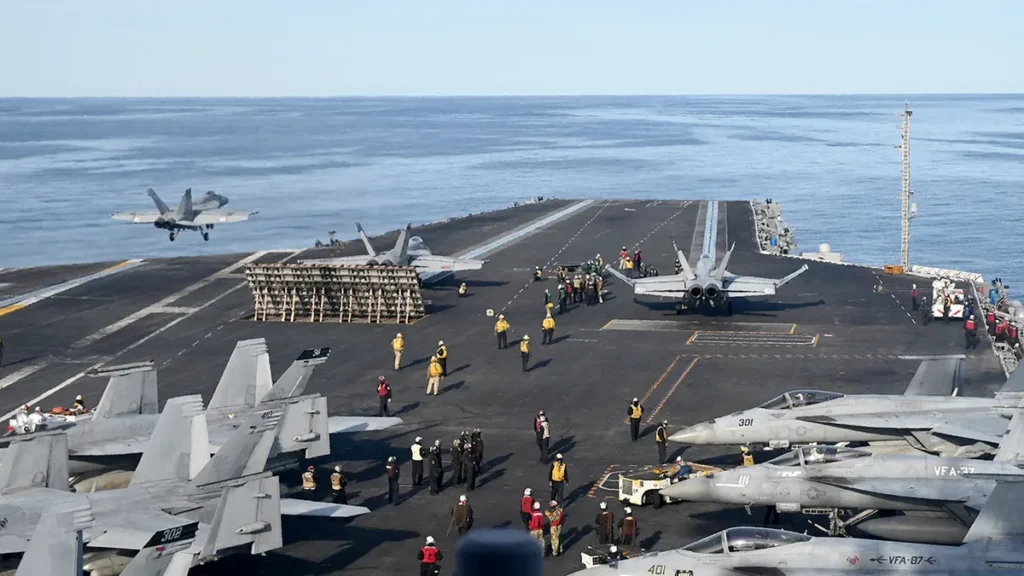 Iran US tensions reflected in aircraft carrier operations in the Middle East