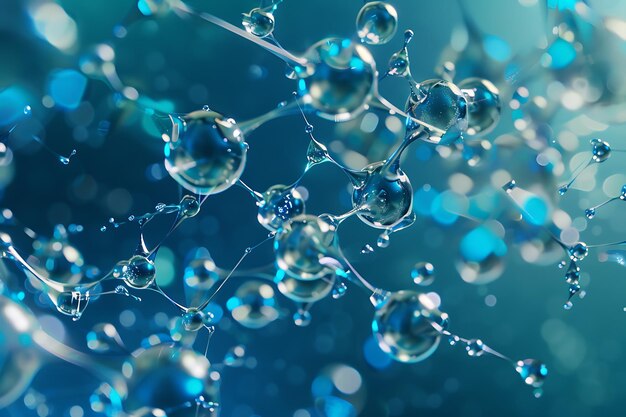 Water and life expressed through interconnected molecular structures, revealing the hidden architecture that shapes biological creation and the origins of existence.