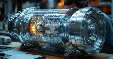 nuclear clock research device with exposed internal components in a laboratory setting
