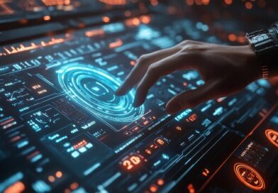AI Cold War digital interface representing global technological competition
