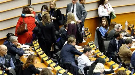 EU Parliament session during the approval of the EU migration law reform