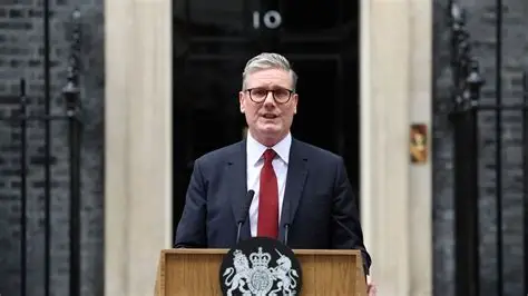 Keir Starmer resignation speech outside 10 Downing Street during his announcement as UK Prime Minister