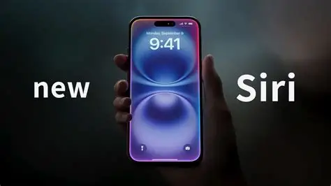 New Siri interface on modern iPhone New Siri on iPhone lock screen with glowing interface