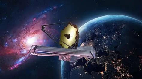 James Webb earliest galaxies captured by the space telescope with Earth in the background