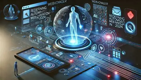 The Autonomous Web holographic interface showing a futuristic digital ecosystem with AI‑driven navigation and human–machine interaction.