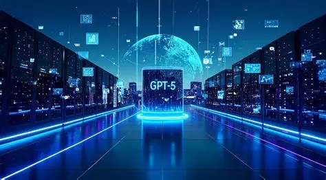 GPT‑5.6 represented as a futuristic AI core glowing inside a high‑tech data environment