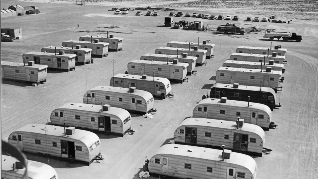 Area 51 mobile housing units at the restricted military site