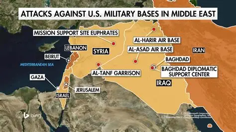 US–Iran attacks mapped through recent strikes on U.S. military bases across Iraq and Syria