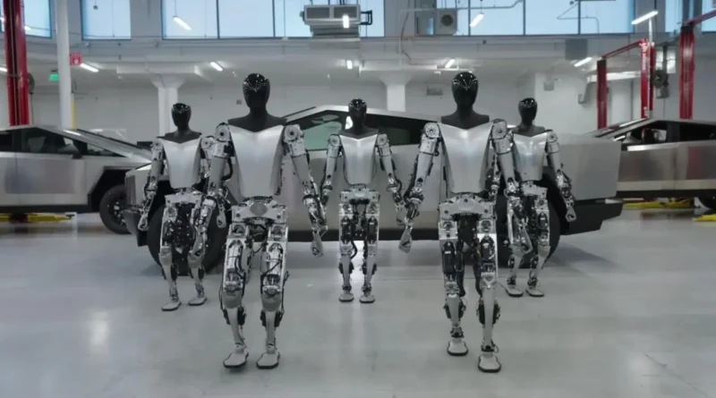 humanoid robots in an AI-powered industrial environment
