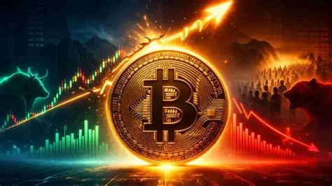Bitcoin above 76,000 illustrated with bullish and bearish market signals around the BTC symbol