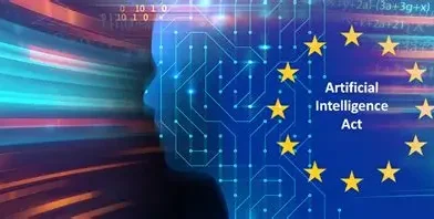Invisible watermark Claude AI Act illustration showing EU regulation and AI technology
