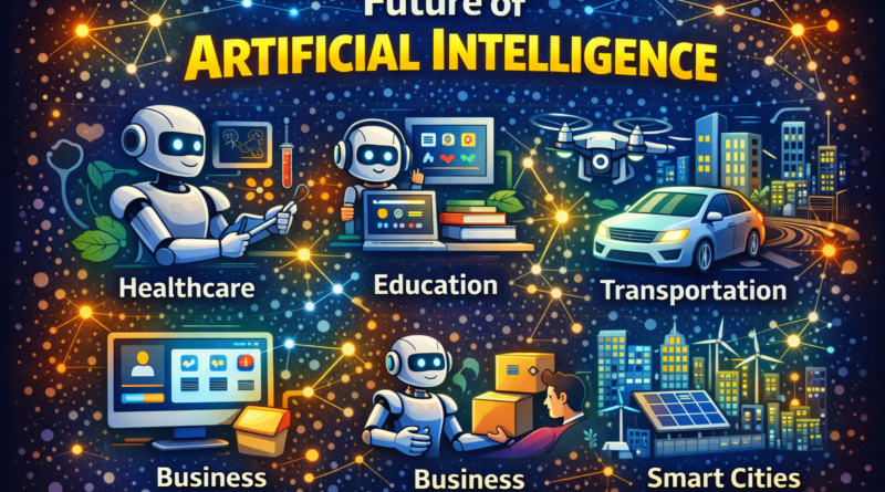 Future of Artificial Intelligence visual concept showing the fusion between human insight and advanced AI systems