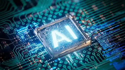 A glowing microchip with the letters “AI” at its center, symbolizing AI models embedded in advanced hardware and surrounded by intricate digital circuitry.