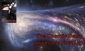 Cosmic Dawn and Reionization illustrated through a vibrant early‑universe scene showing the first light emerging from primordial galaxies and nebulae.
