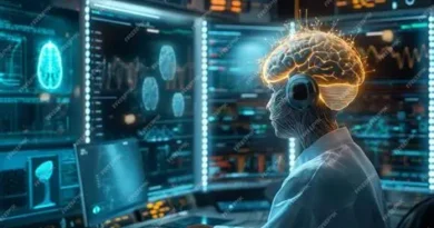brain‑computer interfaces illustrated through futuristic neural interaction