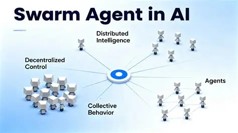 A conceptual diagram illustrating AI agents power consumption through a swarm‑based network of autonomous agents coordinating tasks.
