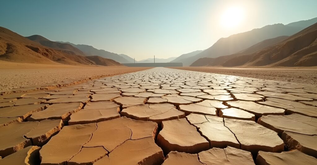 Global water geopolitics 2026 drought landscape showing extreme dryness and rising environmental pressure