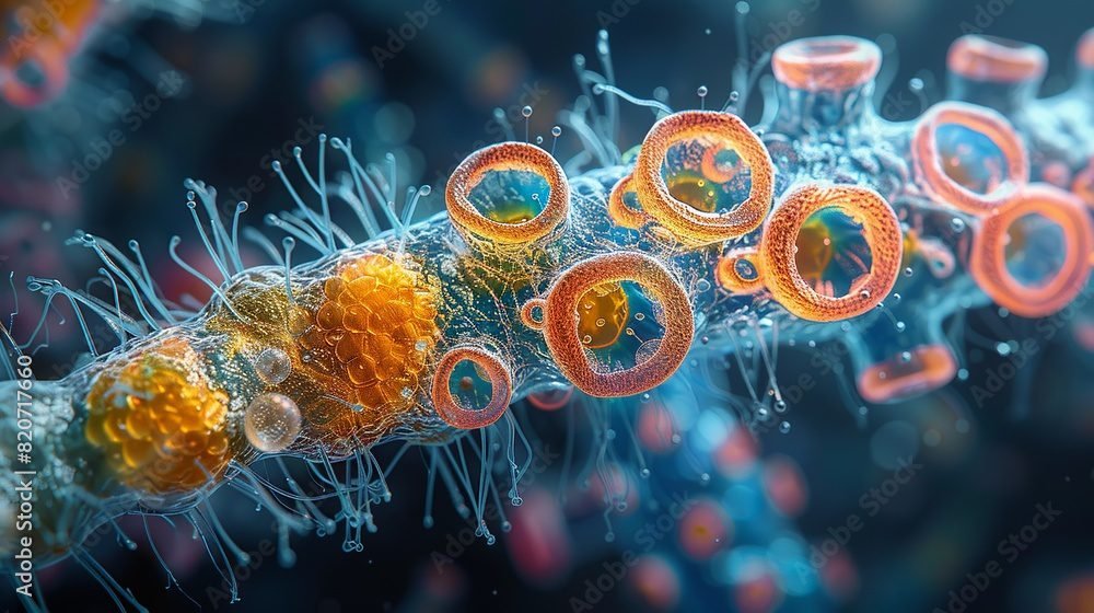 Microscopic cells, DNA strands, plants, and living organisms illustrating the diversity of biological life.