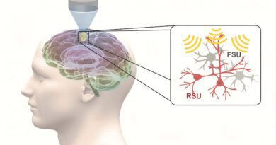 Transcranial Focused Ultrasound Stimulation visualizing targeted ultrasound waves interacting with neural circuits inside the human brain to enhance non-invasive brain-computer interfaces